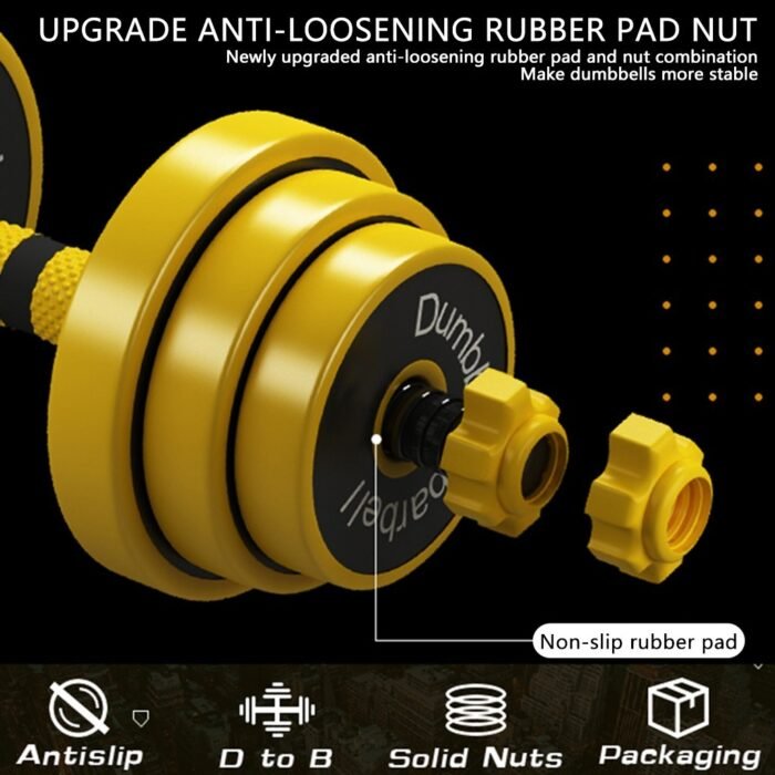 Adjustable Dumbbell Barbell Weight Pair, Free Weight, Multifunction, Home - Image 6