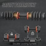 Adjustable Dumbbell Set, 10 In 1 Free Dumbbell For Men And Women, Black Dumbbell For Home Gym, Full Body Workout Fitness, Fast Adjust By Turning Handle 10 Gears55 LB - Image 10